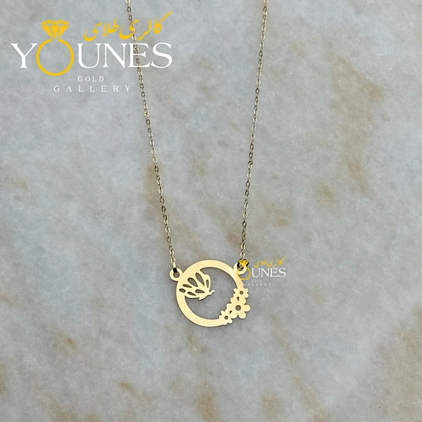 گردنبند تمام طلا پروانه گلی